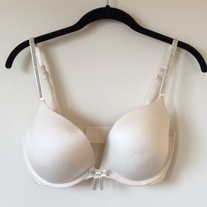 Victoria’s Secret White Rhinestone Push Up Bra